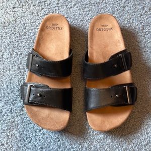Earth, origins, sandals, black, worn once great condition